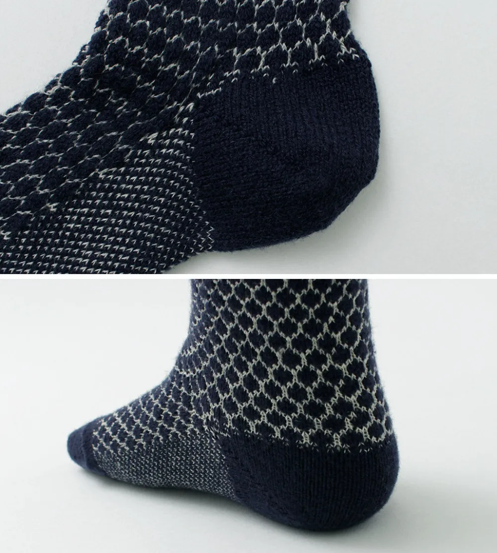 ROTOTO Socks^/ Woolen Jacquard Crew Socks Popcorn