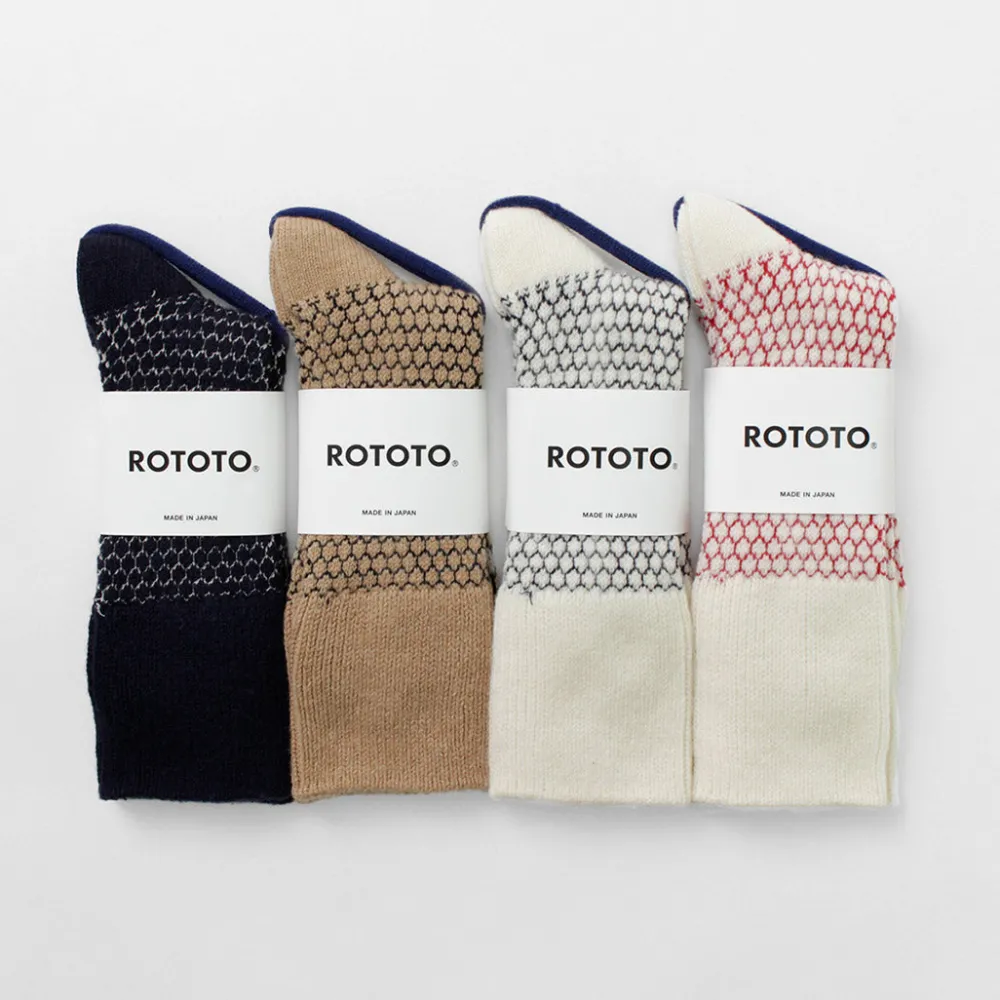 ROTOTO Socks^/ Woolen Jacquard Crew Socks Popcorn