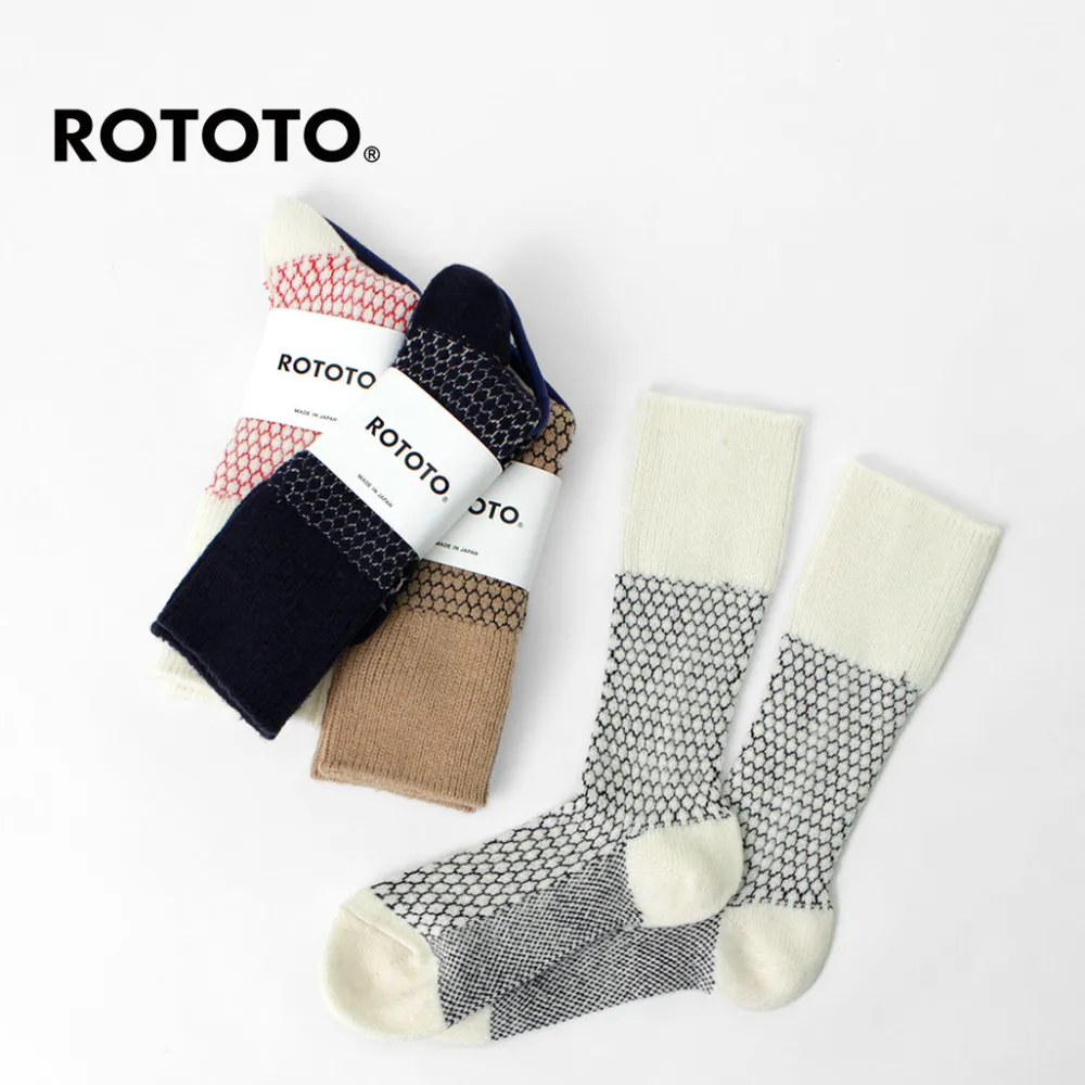 ROTOTO Socks^/ Woolen Jacquard Crew Socks Popcorn