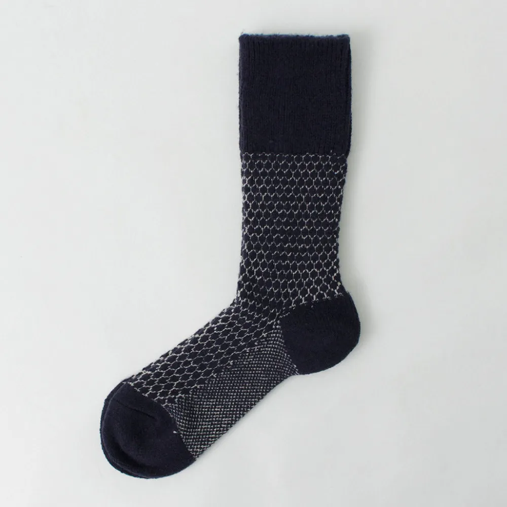 ROTOTO Socks^/ Woolen Jacquard Crew Socks Popcorn