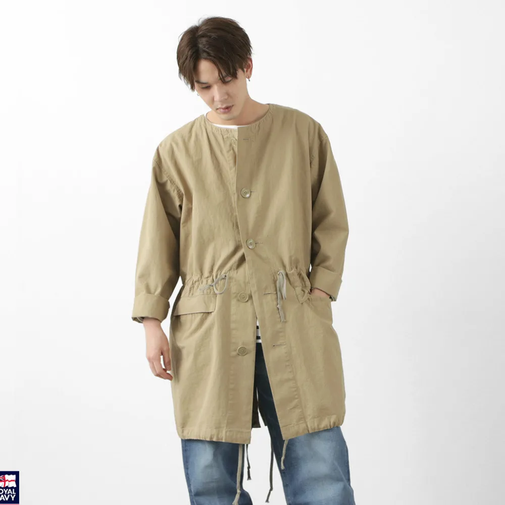 ROYAL NAVY Coats^/ Snow camo collarless overcoat