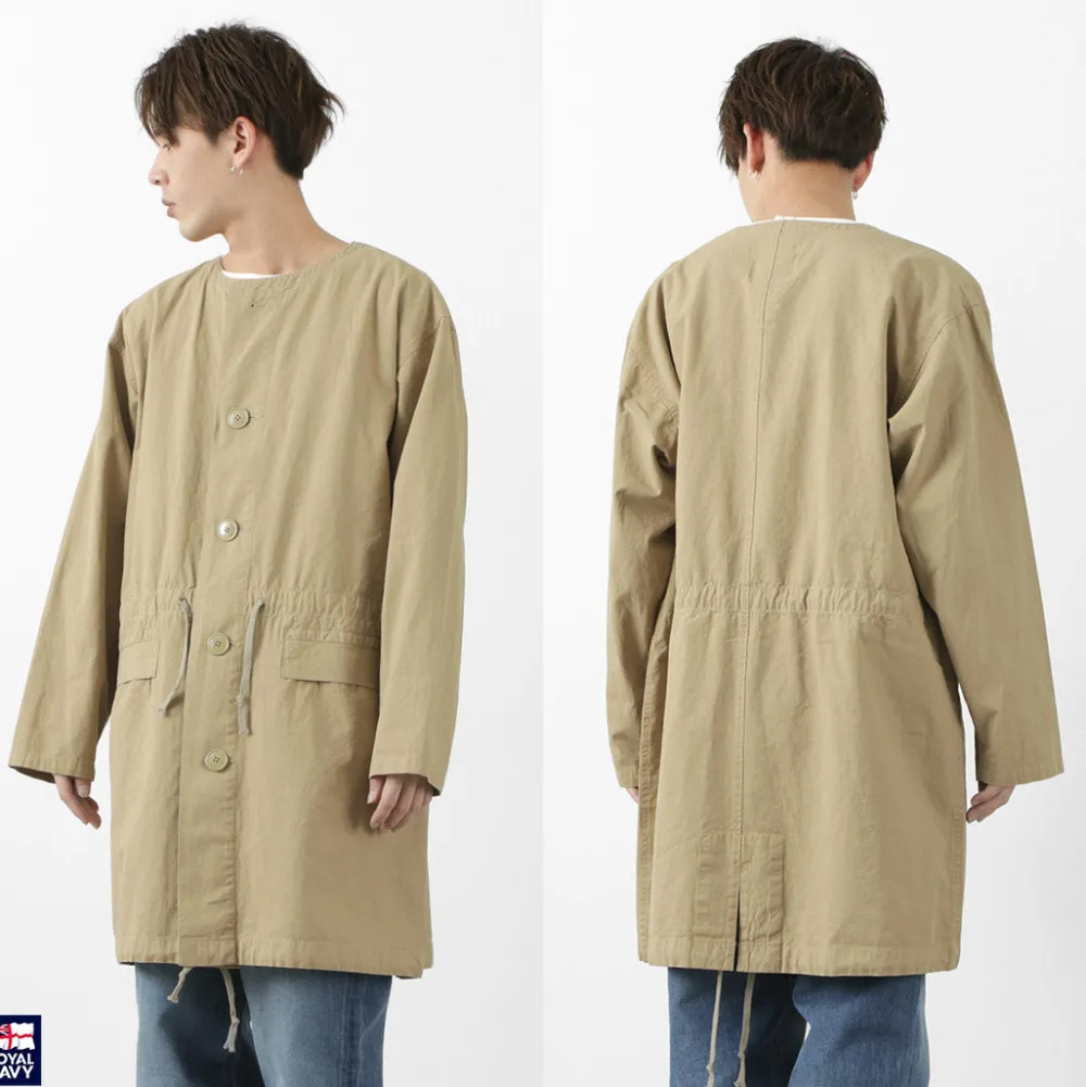ROYAL NAVY Coats^/ Snow camo collarless overcoat