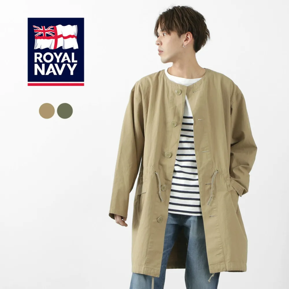 ROYAL NAVY Coats^/ Snow camo collarless overcoat