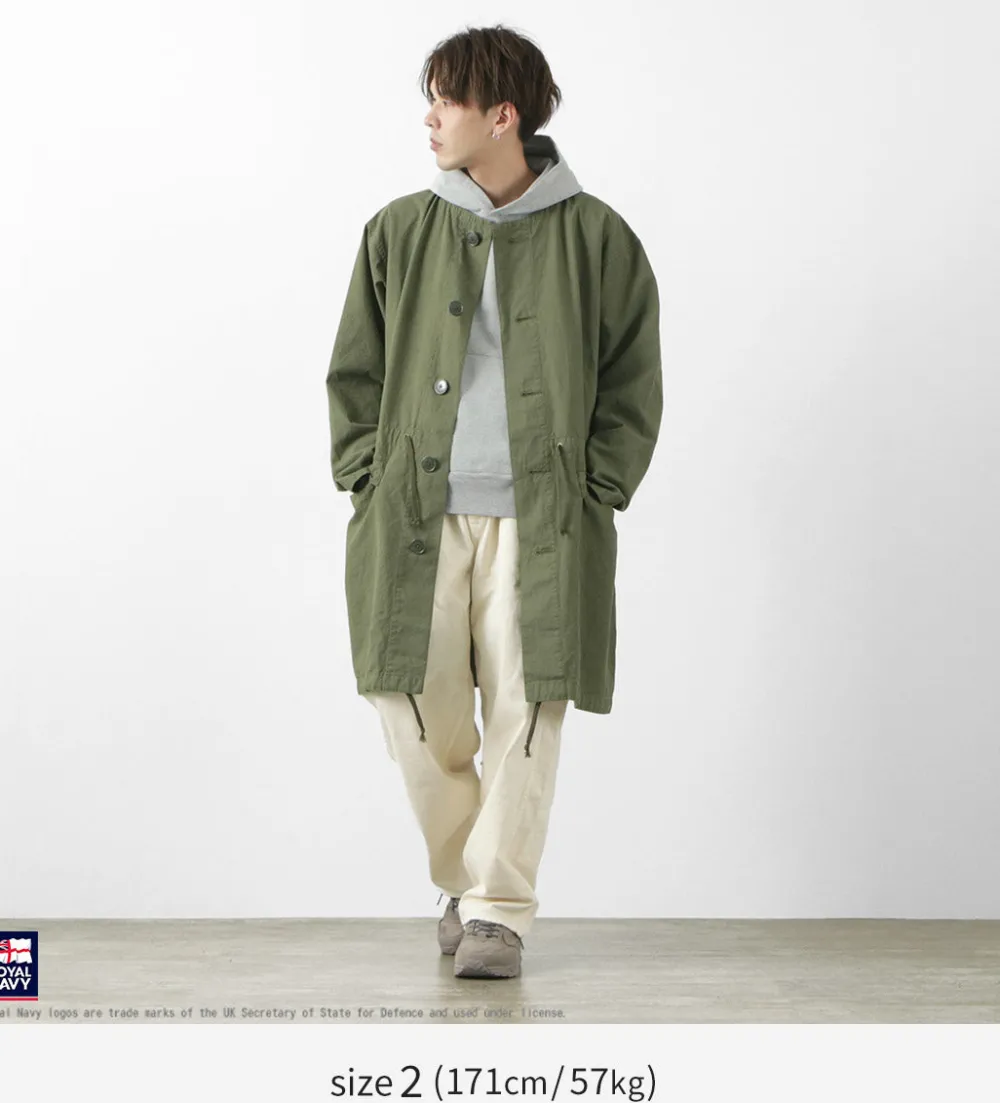 ROYAL NAVY Coats^/ Snow camo collarless overcoat