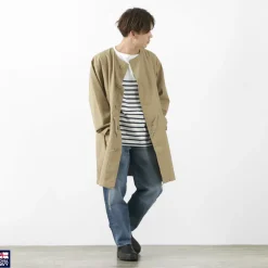 ROYAL NAVY Coats^/ Snow camo collarless overcoat