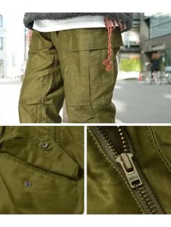 SAGE DE CRET Trousers^/ Tapered Cargo Pants/Moleskin olive