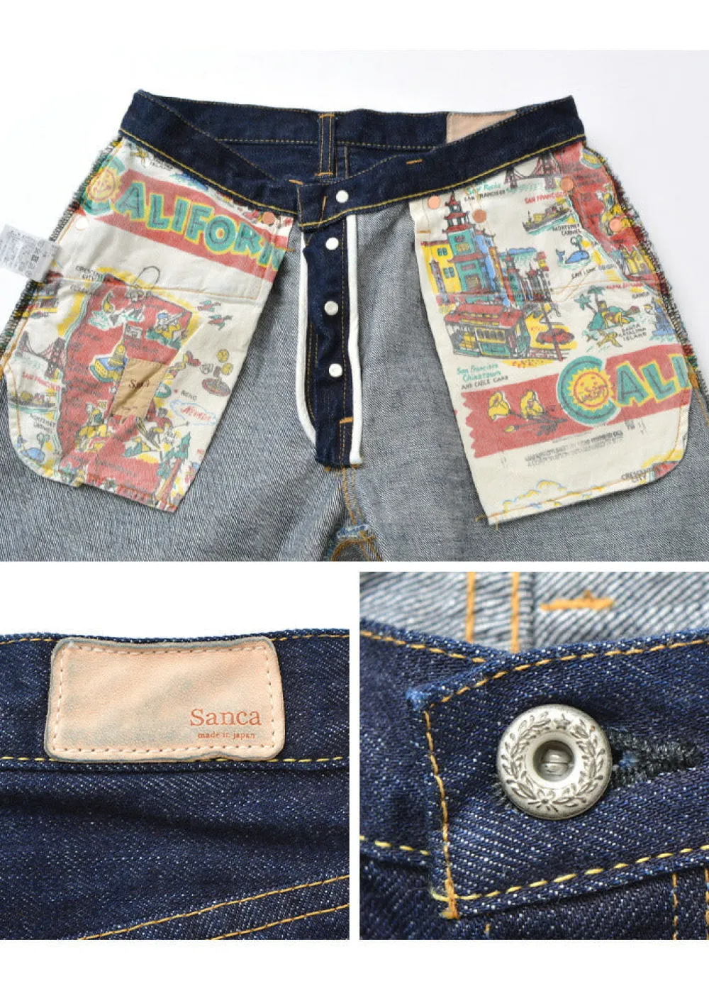 SANCA Jeans^/ 15.5 oz. denim tapered 5P pants indigo