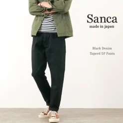 SANCA Jeans^/ denim tapered 5P trousers black