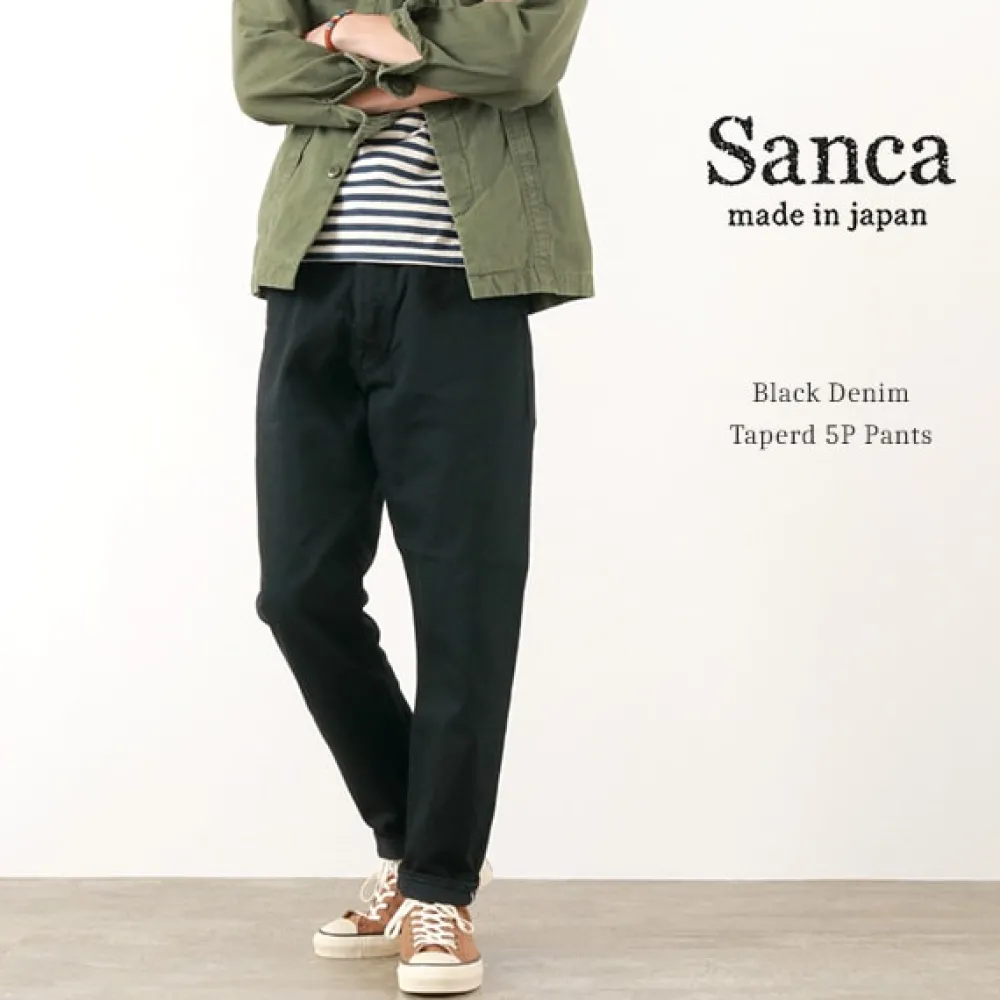 SANCA Jeans^/ denim tapered 5P trousers black