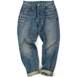 SANCA Jeans^/ 15.5oz Denim Tapered Used 5P Pants indigo