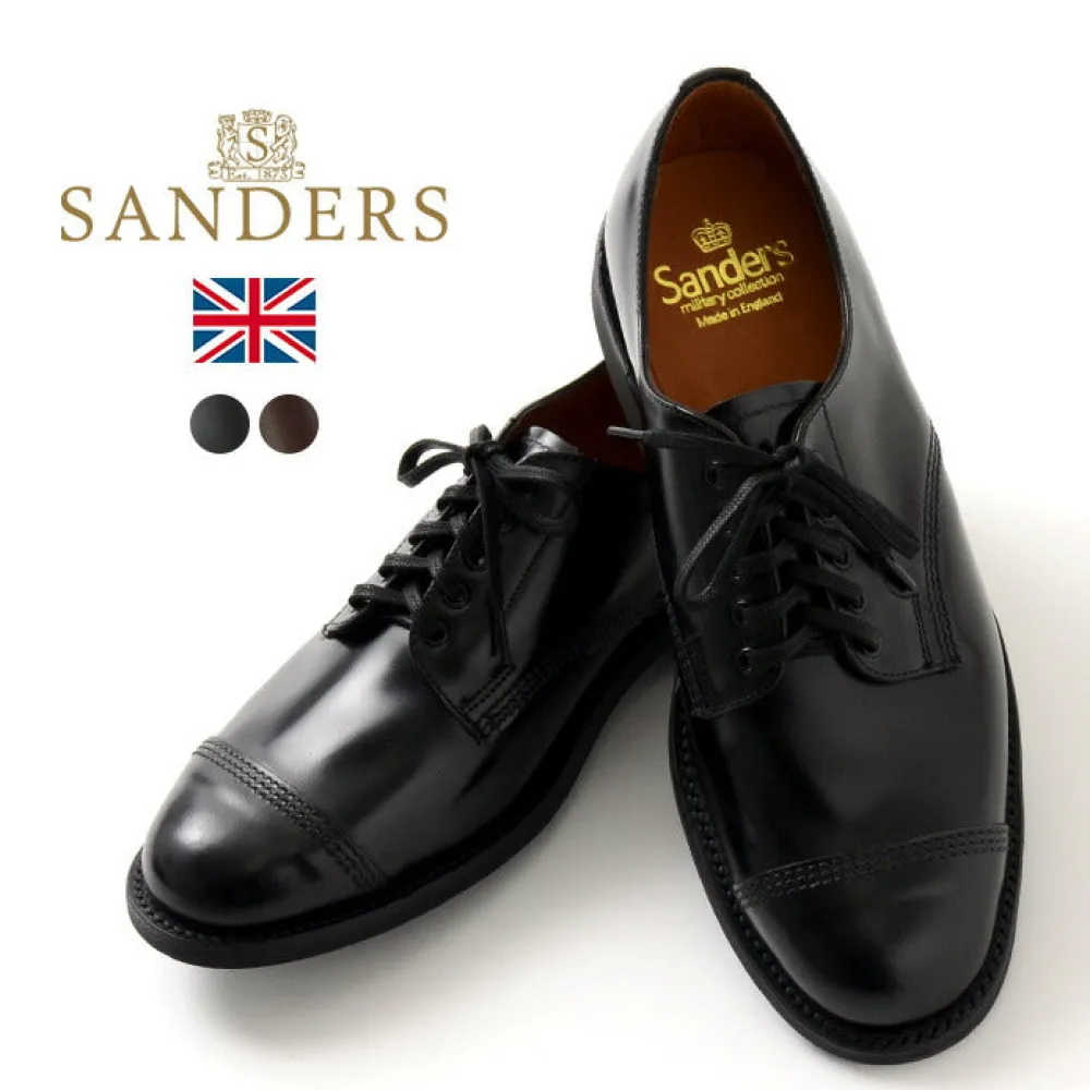 SANDERS Leather Shoes & Boots^/ #1128 Military derby shoes Japan Limited Model