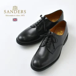 SANDERS Leather Shoes & Boots^/ #2246B Military Officer Shoes Japan Limited Model black