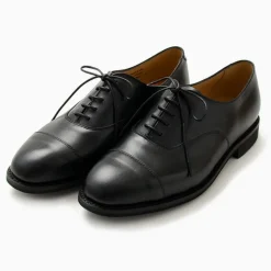 SANDERS Leather Shoes & Boots^/ Cap Toe Oxford Leather Shoes - Exclusive Model black