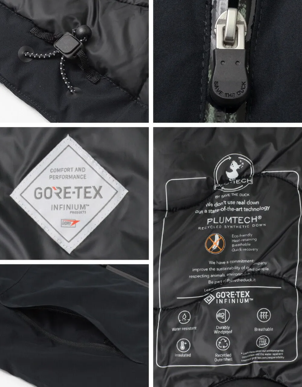 SAVE THE DUCK Down Wear^/ ALVARO PRO-TECH Recycled Polyester Synthetic Down Hooded Jacket