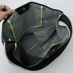 SENTI Shoulder Bags^/ Dyneema Leather Box Type Shoulder Bag black