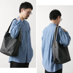 SENTI Shoulder Bags^/ Dyneema Leather Box Type Shoulder Bag black