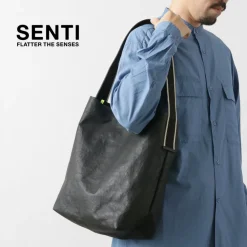 SENTI Shoulder Bags^/ Dyneema Leather Box Type Shoulder Bag black