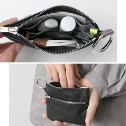 SENTI Other Bags^/ Dyneema Leather Double Zipper Pouch