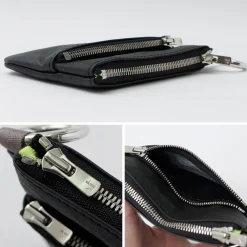 SENTI Other Bags^/ Dyneema Leather Double Zipper Pouch