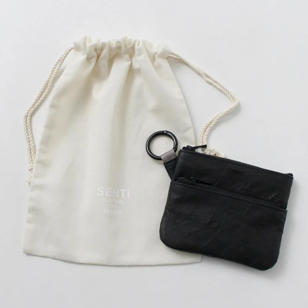 SENTI Other Bags^/ Dyneema Leather Double Zipper Pouch