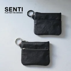 SENTI Other Bags^/ Dyneema Leather Double Zipper Pouch