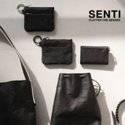 SENTI Other Bags^/ Dyneema Leather Double Zipper Pouch