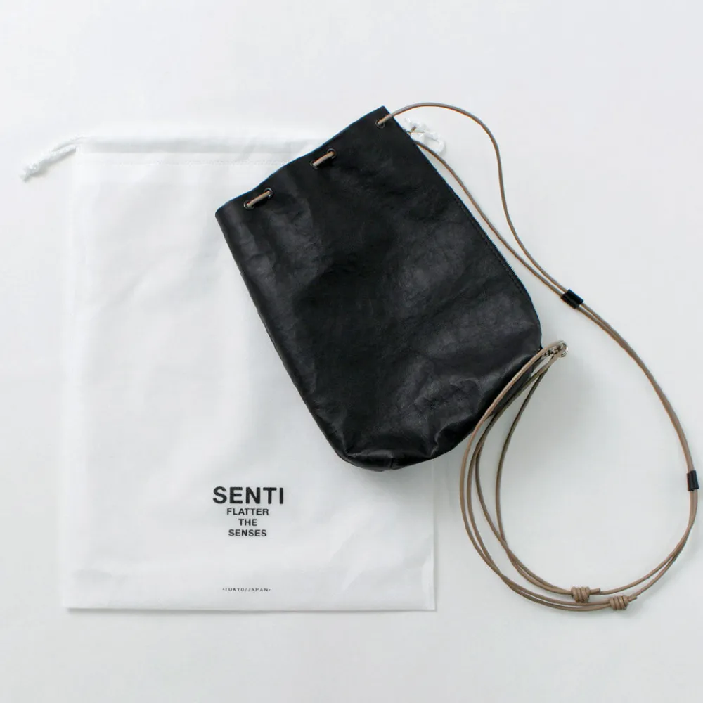 SENTI Shoulder Bags^/ Dyneema Leather Drawstring Bag L