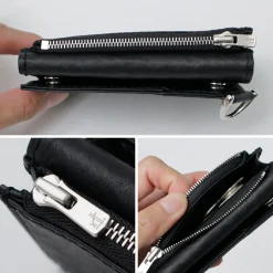 SENTI Wallets^/ Dyneema Leather Trifold Slim Wallet black