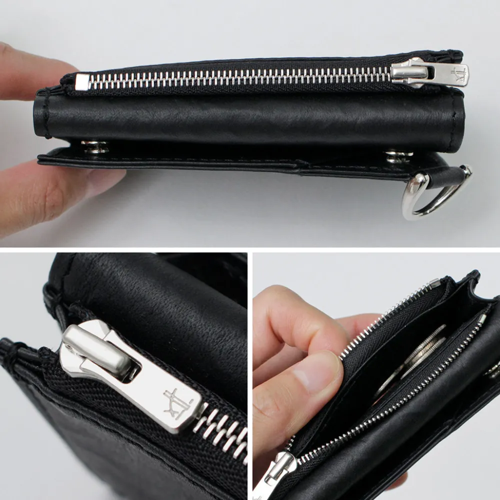 SENTI Wallets^/ Dyneema Leather Trifold Slim Wallet black