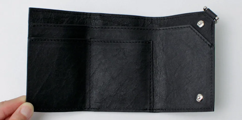 SENTI Wallets^/ Dyneema Leather Trifold Slim Wallet black