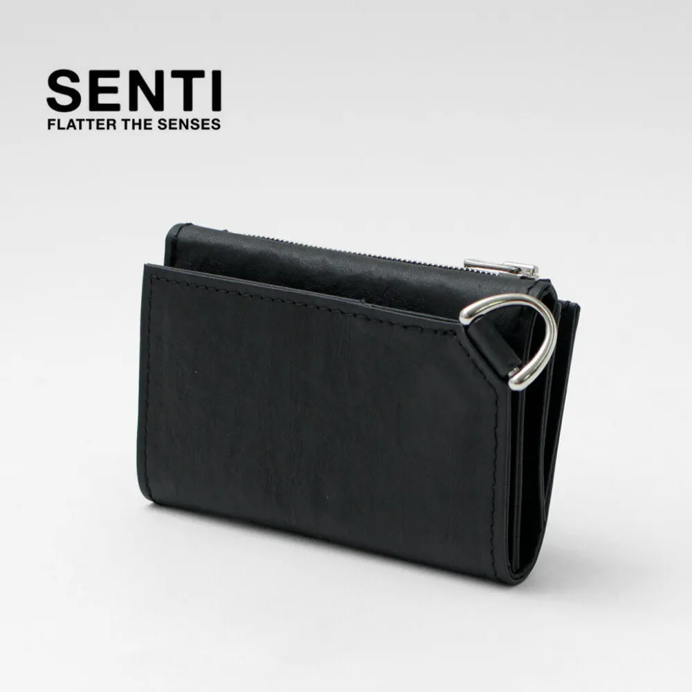 SENTI Wallets^/ Dyneema Leather Trifold Slim Wallet black