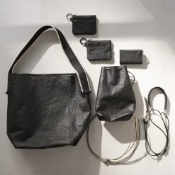 SENTI Wallets^/ Dyneema Leather Trifold Slim Wallet black