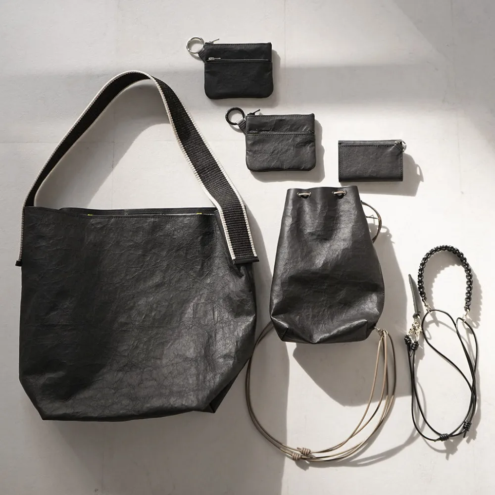 SENTI Wallets^/ Dyneema Leather Trifold Slim Wallet black
