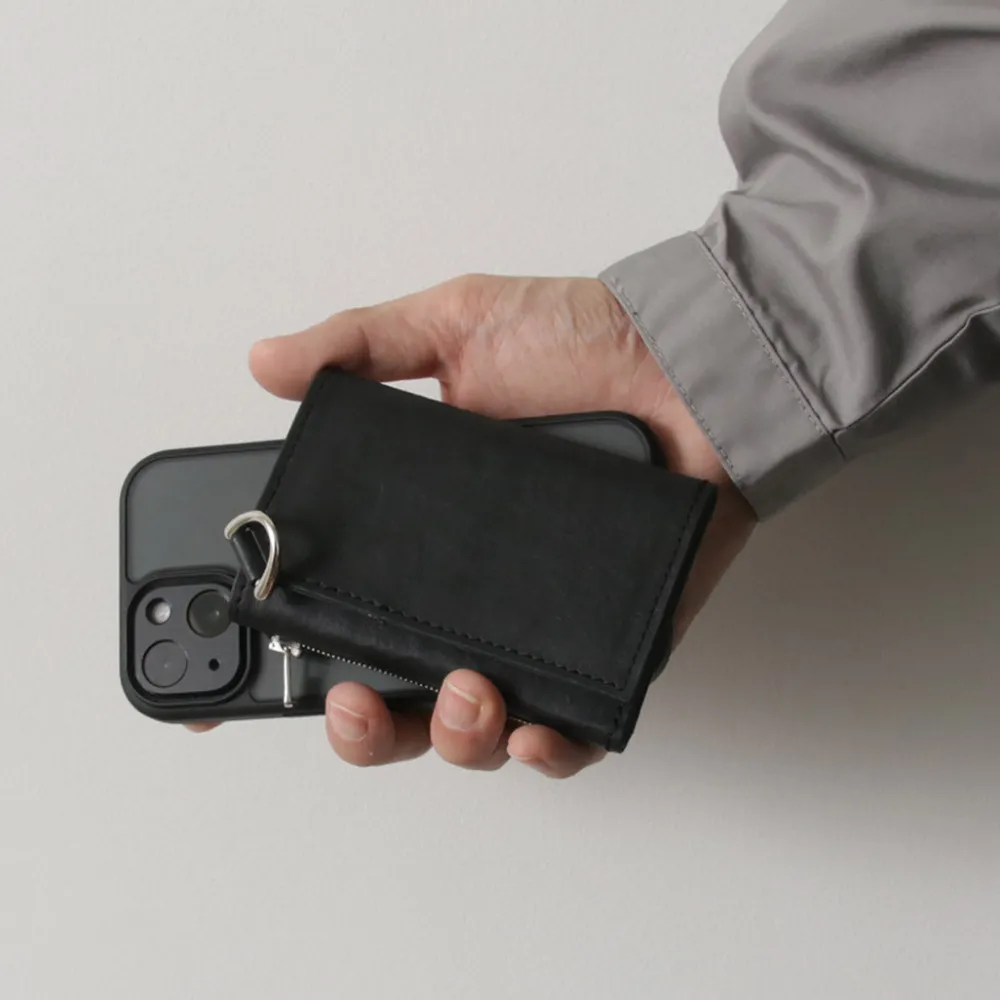 SENTI Wallets^/ Dyneema Leather Trifold Slim Wallet black