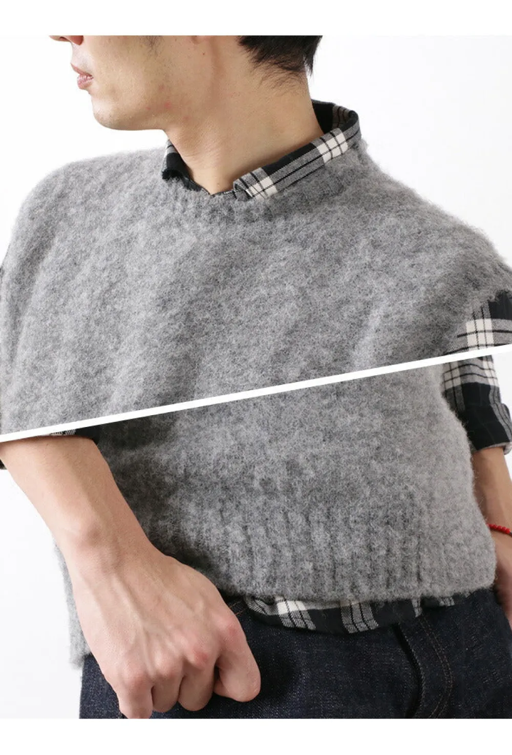 SHETLANDWOOLLENCO Knits^/ Plain Shaggy Dog Crew Neck Knits Vest