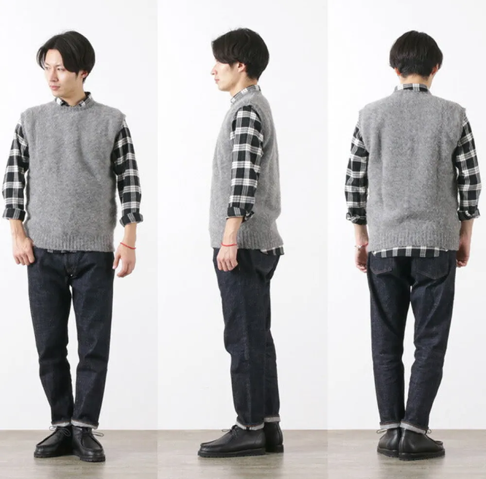 SHETLANDWOOLLENCO Knits^/ Plain Shaggy Dog Crew Neck Knits Vest