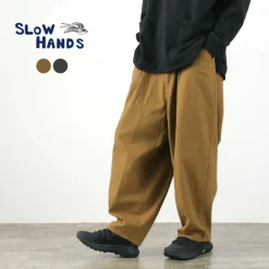 SLOW HANDS Trousers^/ Back Satin Poofy Tuck Pants