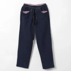 SLOW HANDS Trousers^/ Denim Stretch Pile Wandering Pants navy