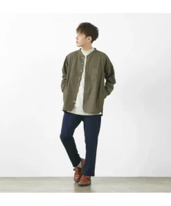 SLOW HANDS Trousers^/ Denim Stretch Pile Wandering Pants navy