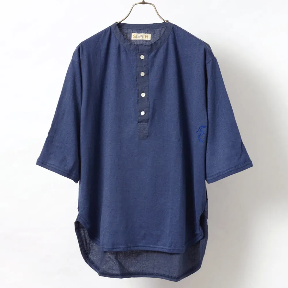 SLOW HANDS T-Shirts^/ Henry Neck Combi T-Shirt