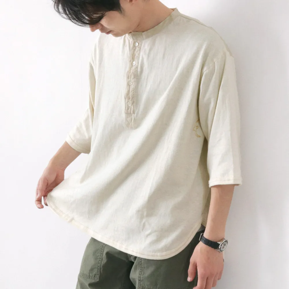 SLOW HANDS T-Shirts^/ Henry Neck Combi T-Shirt