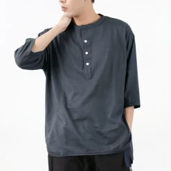 SLOW HANDS T-Shirts^/ Henry Neck Combi T-Shirt