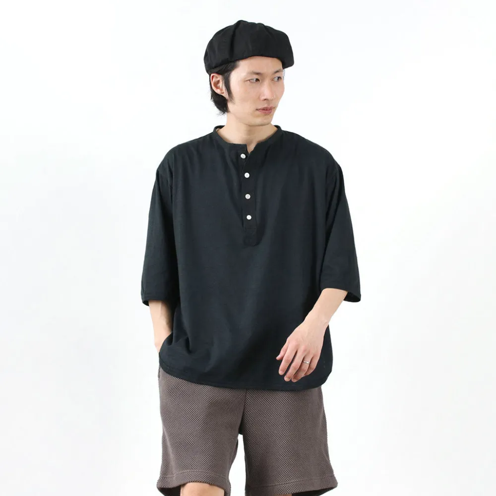 SLOW HANDS T-Shirts^/ Henry Neck Combi T-Shirt