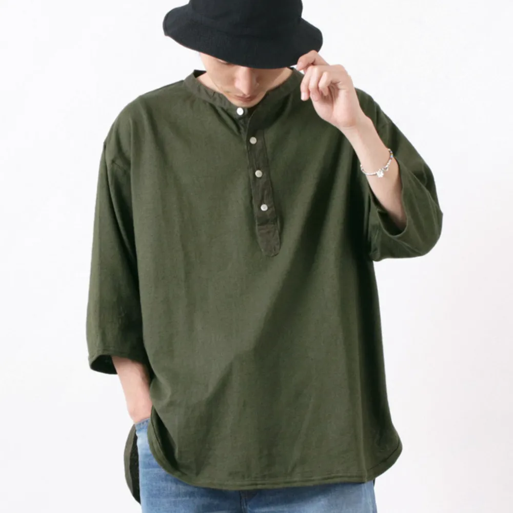 SLOW HANDS T-Shirts^/ Henry Neck Combi T-Shirt