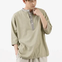 SLOW HANDS T-Shirts^/ Henry Neck Combi T-Shirt