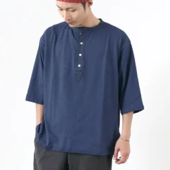 SLOW HANDS T-Shirts^/ Henry Neck Combi T-Shirt