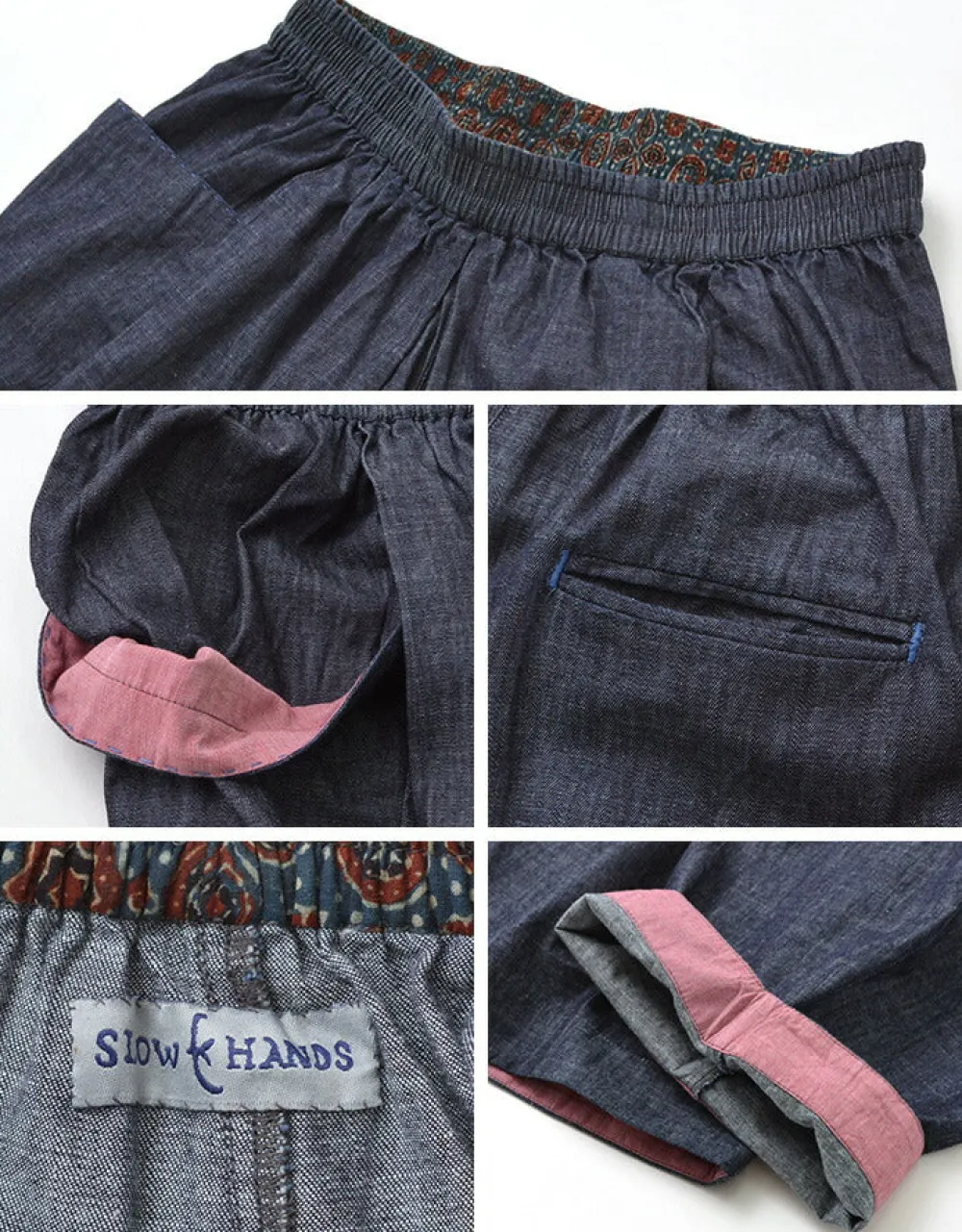 SLOW HANDS Trousers^/ Light Denim Beach Pants