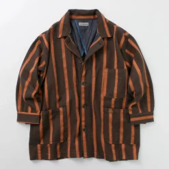 SLOW HANDS Coats^/ Old School Stripe Loose Fit Coverall Coat dark-brown