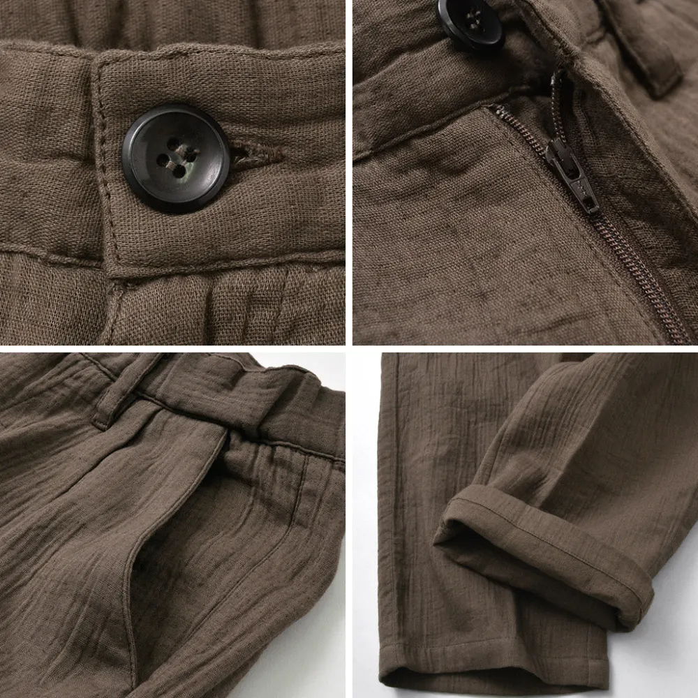 SLOW HANDS Trousers^/ Triple gauze tuck work trousers