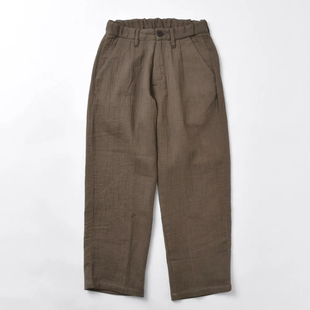 SLOW HANDS Trousers^/ Triple gauze tuck work trousers